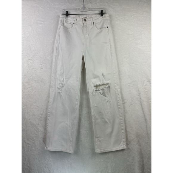 Old Navy Pants - Old Navy Womens White Jeans 8 Sky Hi Wide Leg Please See Measurements Runs Big!